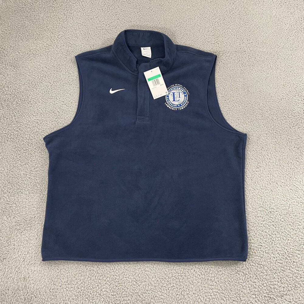 Nike Therma-Fit Victory 1/4 Zip Vest Men Navy XL Company‎ Logo DA4965 Fleece NWT